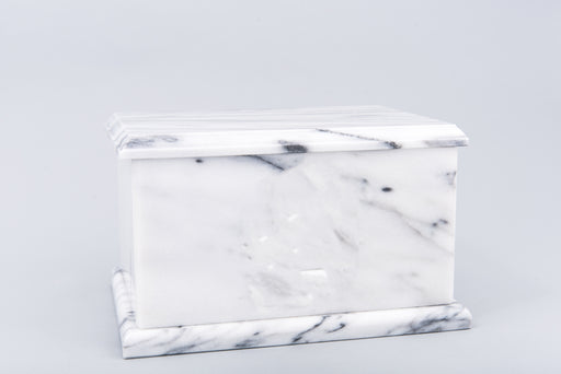 Evermore Rectangle Natural Marble Cremation Urn in White