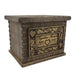 Flourish nameplate sample on back side of urn