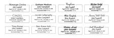 Font samples