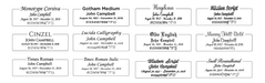 Font samples