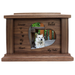 Forever in Our Hearts Photo Framed Wooden Pet Urn - walnut with Hearts