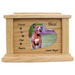 Forever in Our Hearts Photo Framed Wooden Pet Urn - oak with paws