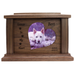 Forever in Our Hearts Photo Framed Wooden Pet Urn - walnut with paws