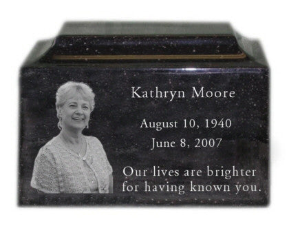 Engraved Photo Urn in Granite