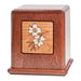 Mahogany Urn with Mosaic Dogwood Artwork