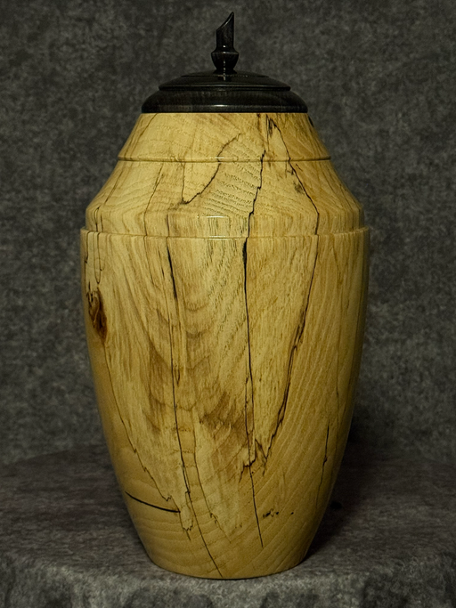Hand-Turned Urn Spalted Hickory 22 - Angle 2
