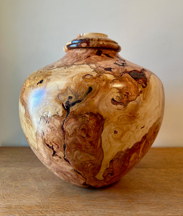 Hand-Turned Cherry Burled Urn