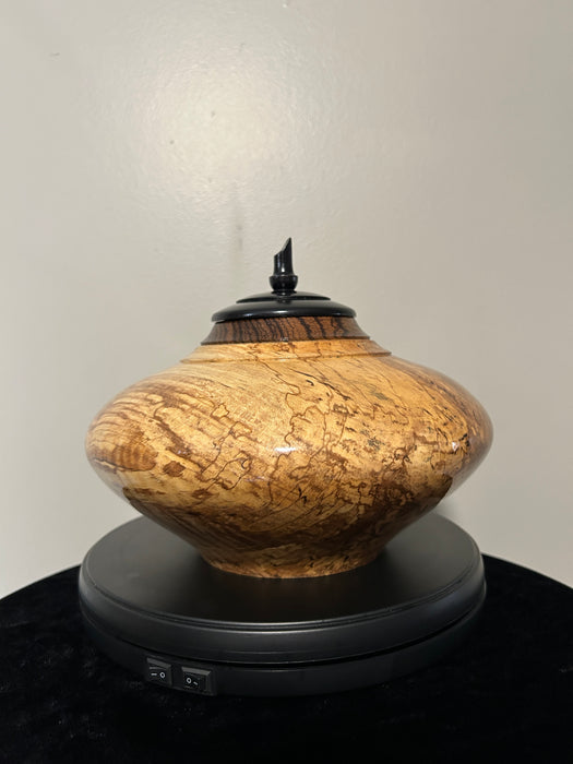 Spalted figured maple urn 