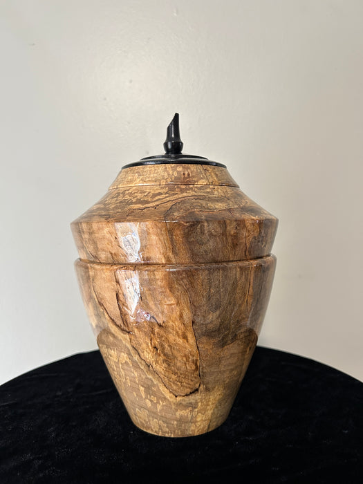 Hand turned maple urn