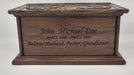 Example of laser engraving (Shown in walnut)