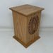 Our Lady of Guadalupe Urn in Oak - left side