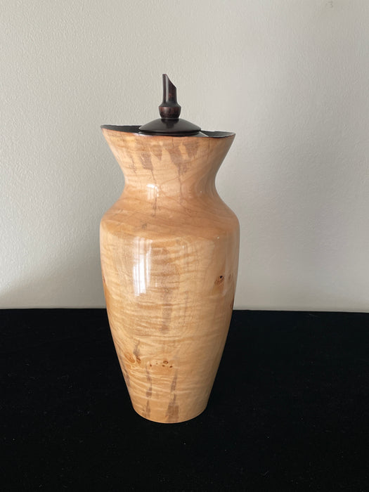 Figured Live Edge Maple Turned Pet Urn