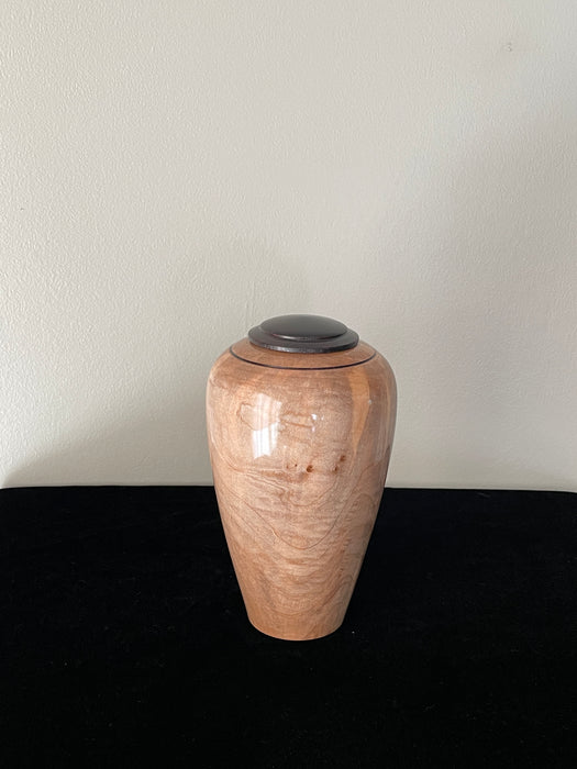 Figured Maple Turned Pet Urn - backside