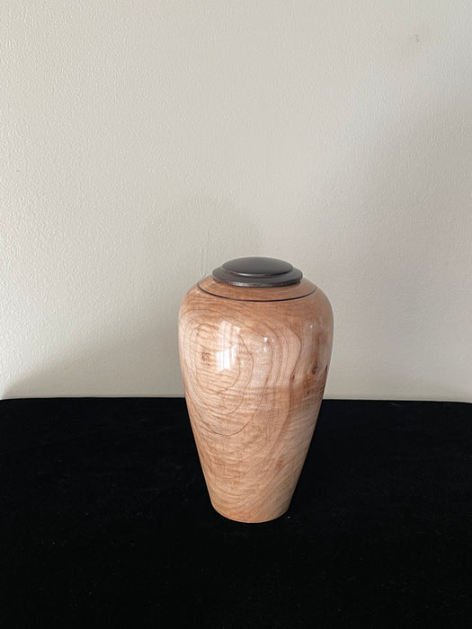 Figured Maple Turned Pet Urn