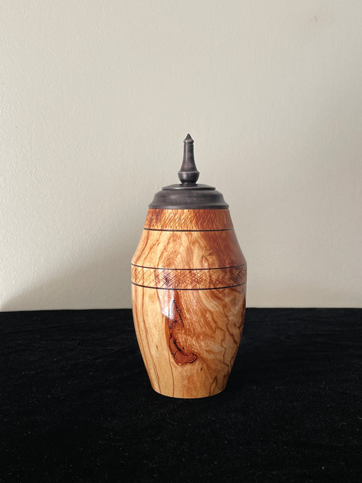 Spalted Birch Turned Pet Urn