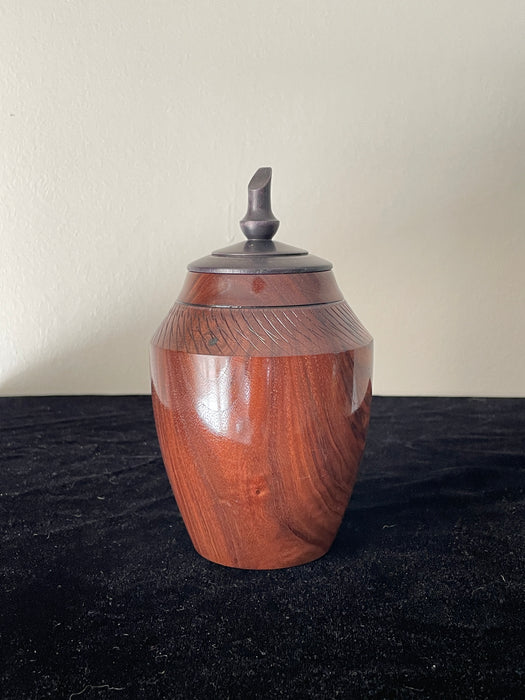 Walnut Turned Pet Urn - backside