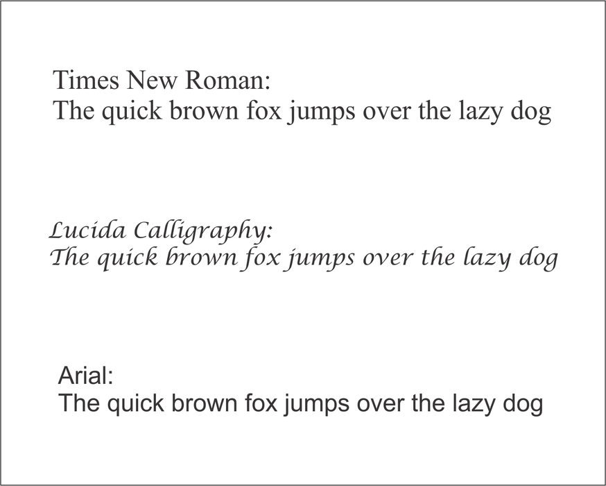 Font samples for Cast Bronze Book 