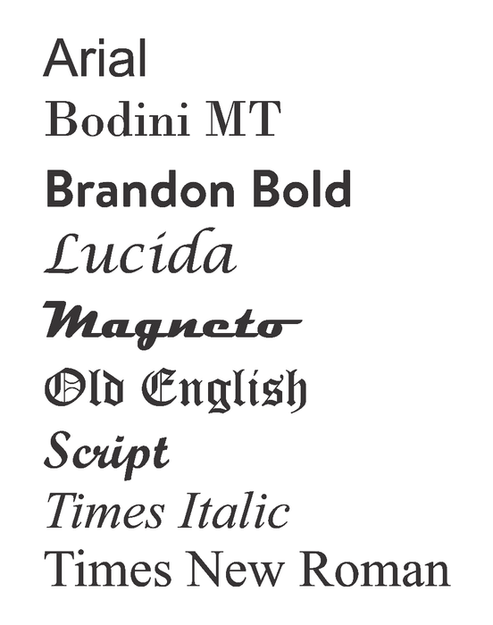 Font Choices