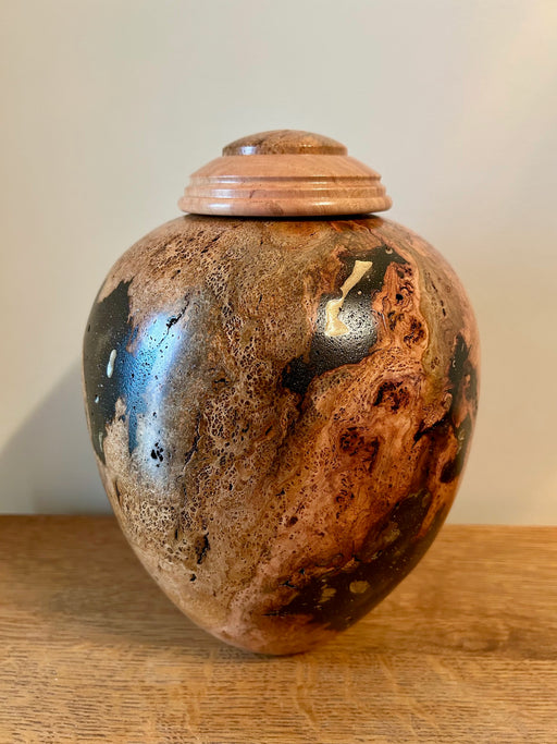 Lace burl cherry Turned urn