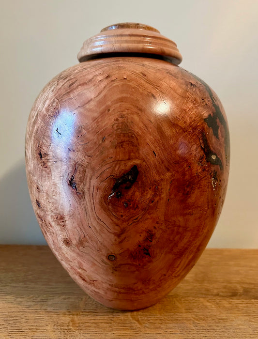 Turned urn - Lace burl cherry