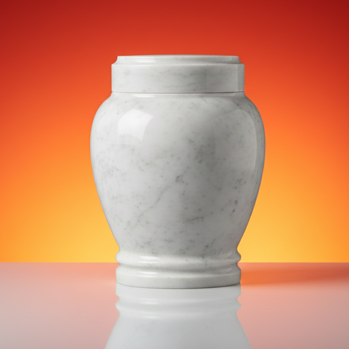 Luna - Carrara White Marble Urn - Alt Setting