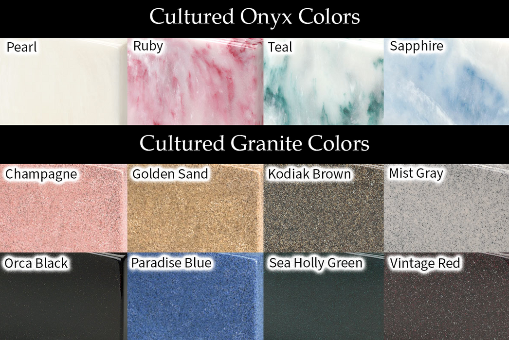 Cultured Onyx & Granite Colors 
