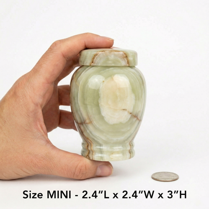 Grün - Light Green Onyx Urn - Mini