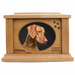 Oval Photo Framed Wooden Pet Urn - cherry