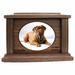 Oval Photo Framed Wooden Pet Urn - walnut