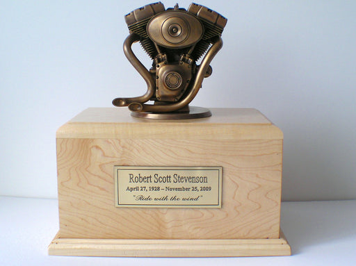 Motorcycle Engine Urn Bronze Bust