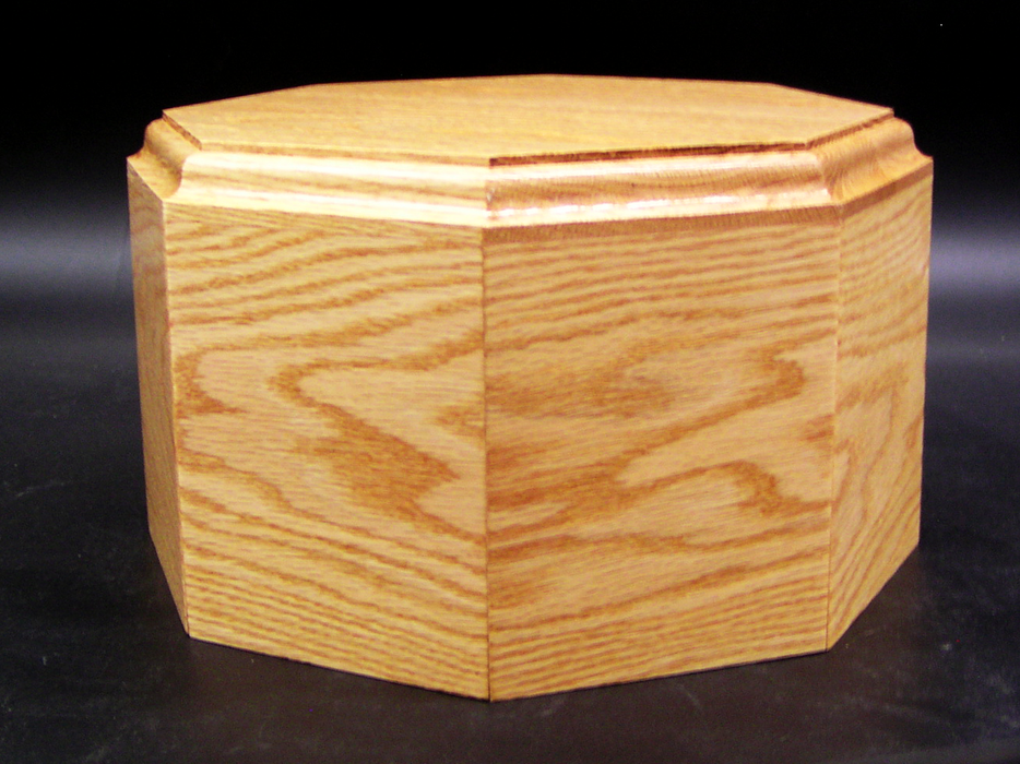 Octagon Urn in solid oak