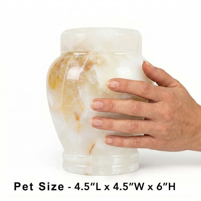 Suki - White Onyx Urn - Pet Size