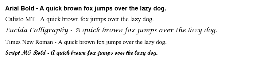 Font Choices