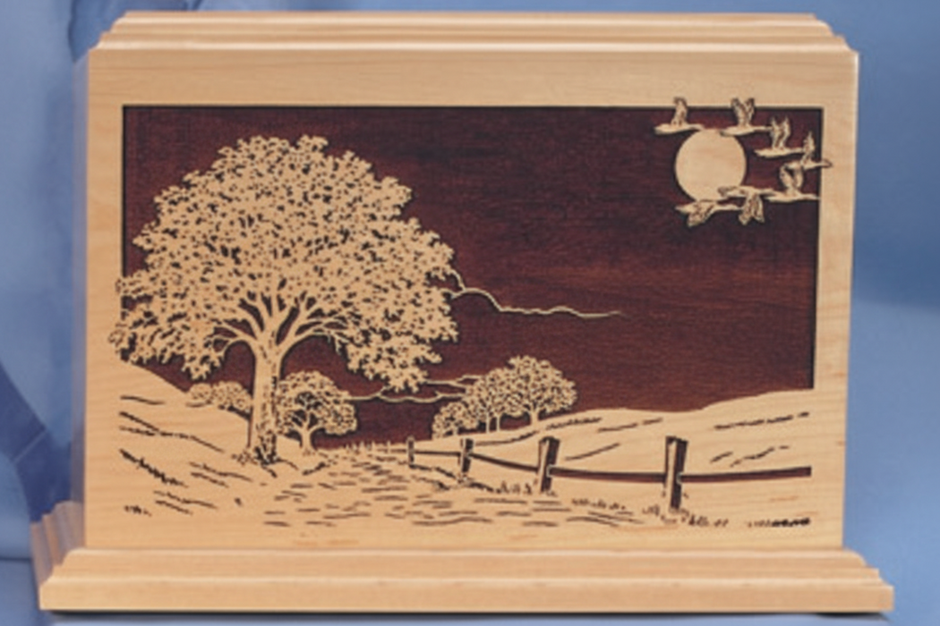 Road Home Wooden Cremation Urn in Maple