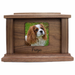 Rounded Square Photo Framed Wooden Pet Urn - walnut