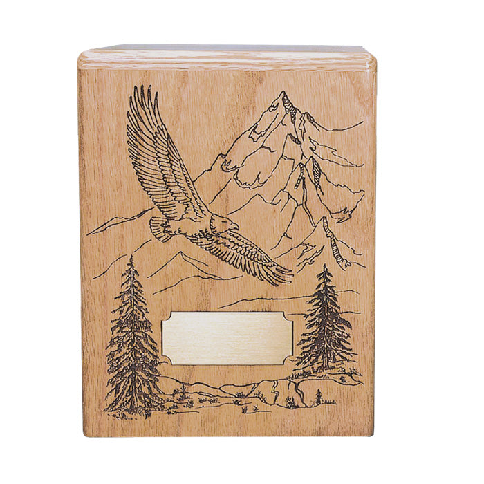 Flying Eagle Wooden Cremation Urn