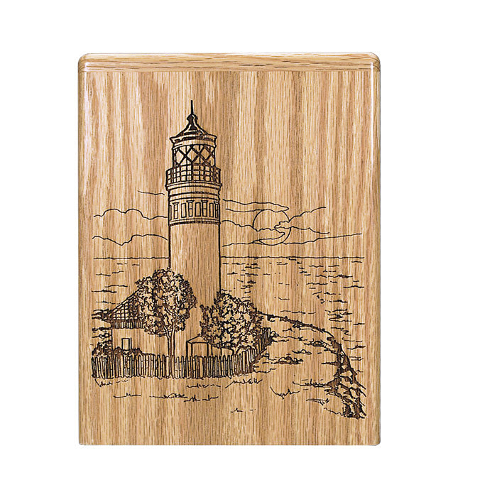 Lighthouse Wooden Cremation Urn