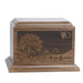 S401 Walnut urn with Road home engraved scene