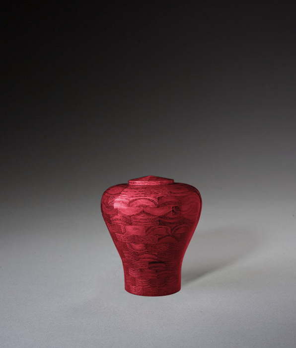 Keepsake Flared Hand Turned Wood Urn - Pink