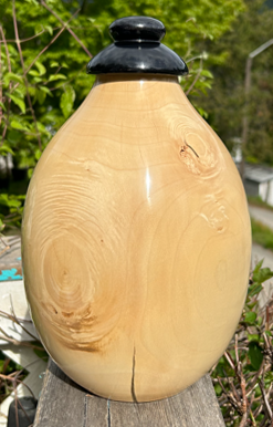 Salvaged Maple Wood Turned Urn - backside