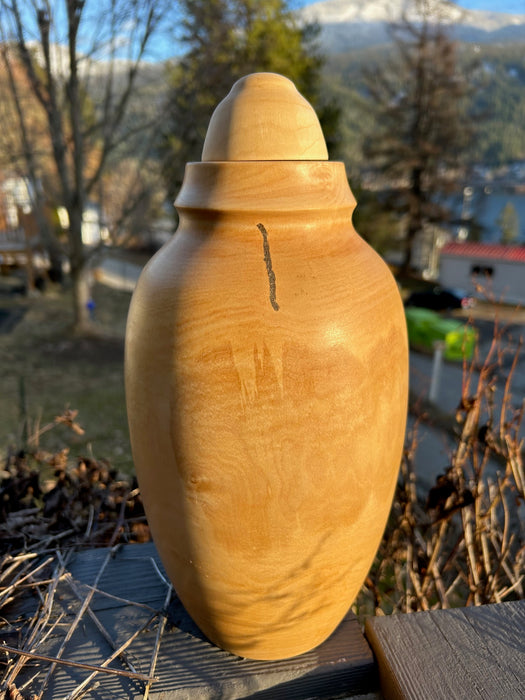 Salvaged Maple Wood Turned Urn