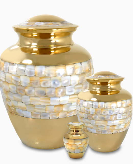 Brass Mother of Pearl Cremation Urn