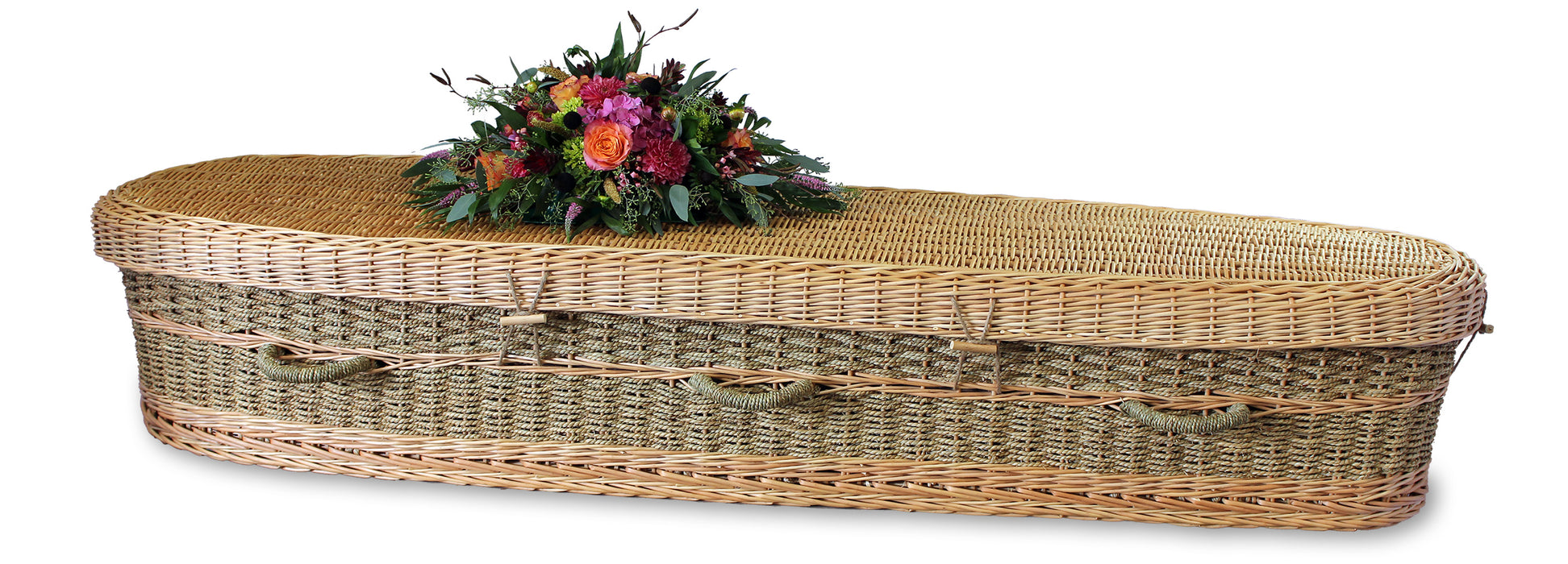 Biodegradable Casket for Burial or Cremation in Seagrass - Eco-Friendly & Sustainable