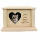 Side Heart Photo Framed Wooden Pet Urn - maple