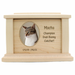 Side Oval Photo Framed Wooden Pet Urn - maple