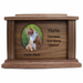 Side Oval Photo Framed Wooden Pet Urn - walnut