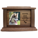 Side Rectangle Photo Framed Wooden Pet Urn - walnut