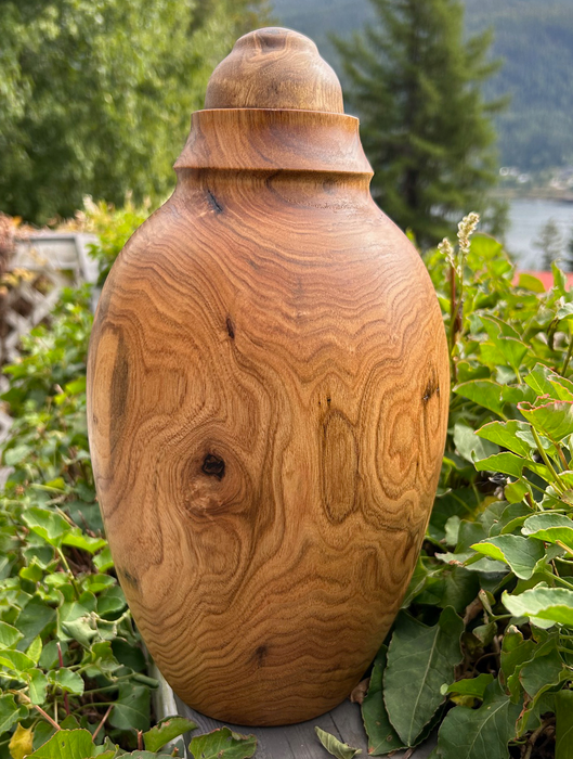 Natural Walnut Turned Urn