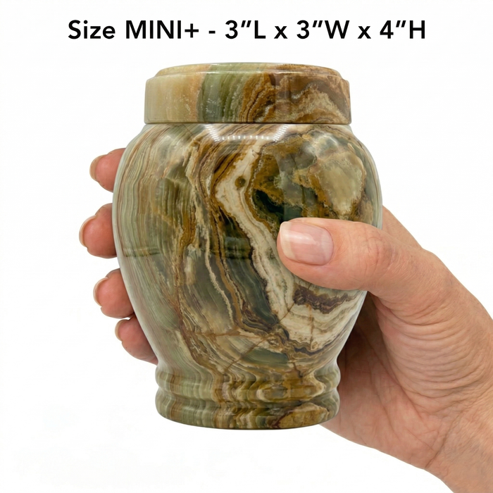 Silas - Multi-Green Onyx Marble Urn - Mini +