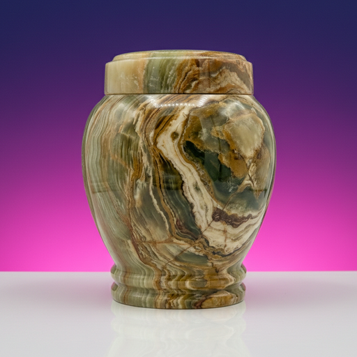 Silas - Multi-Green Onyx Marble Urn - Alt setting